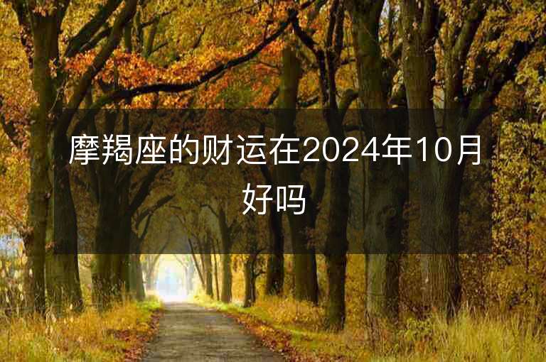 摩羯座的财运在2024年10月好吗