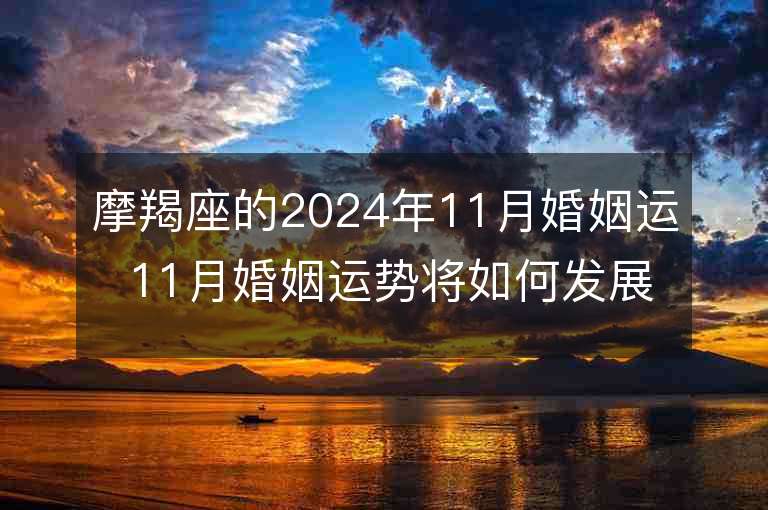 摩羯座的2024年11月婚姻运 11月婚姻运势将如何发展