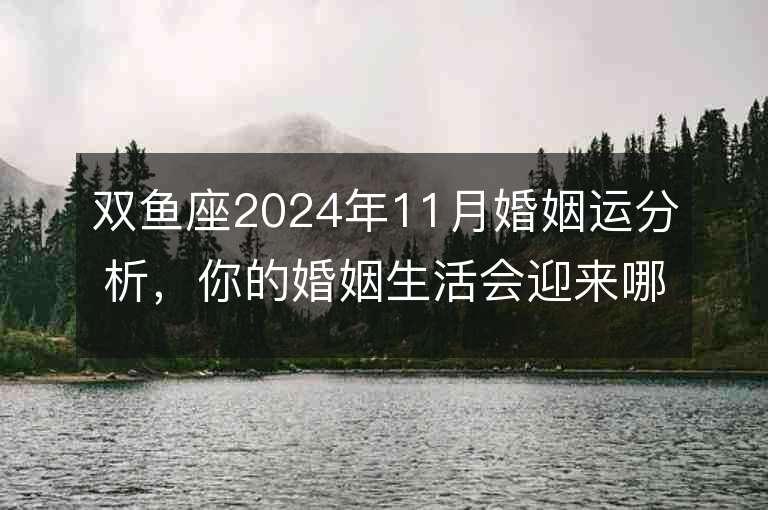 双鱼座2024年11月婚姻运分析，你的婚姻生活会迎来哪些变化