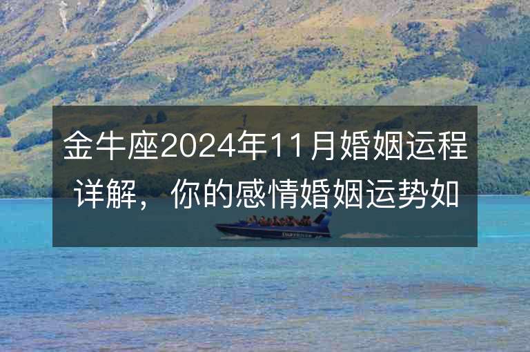 金牛座2024年11月婚姻运程详解，你的感情婚姻运势如何