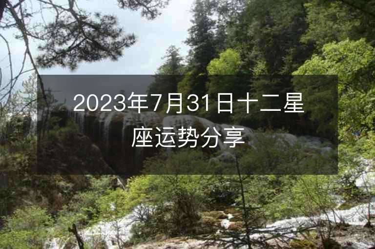 2023年7月31日十二星座运势分享