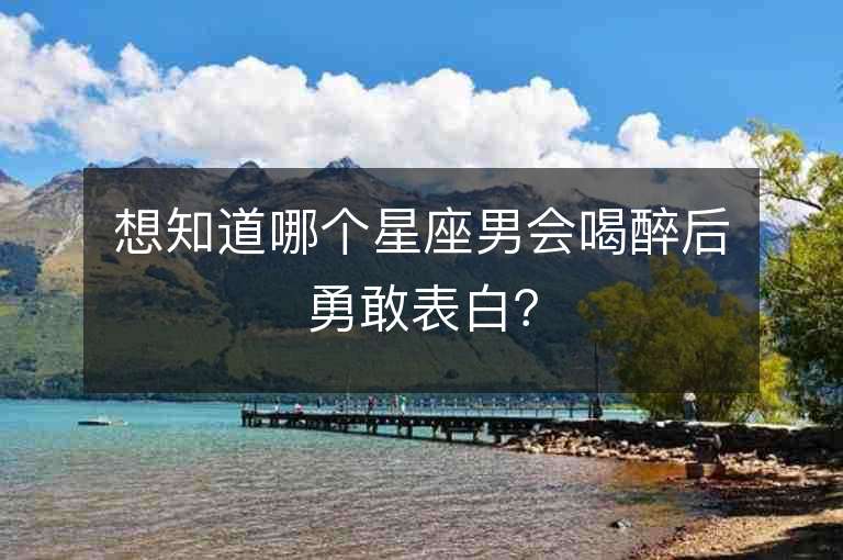 想知道哪个星座男会喝醉后勇敢表白？