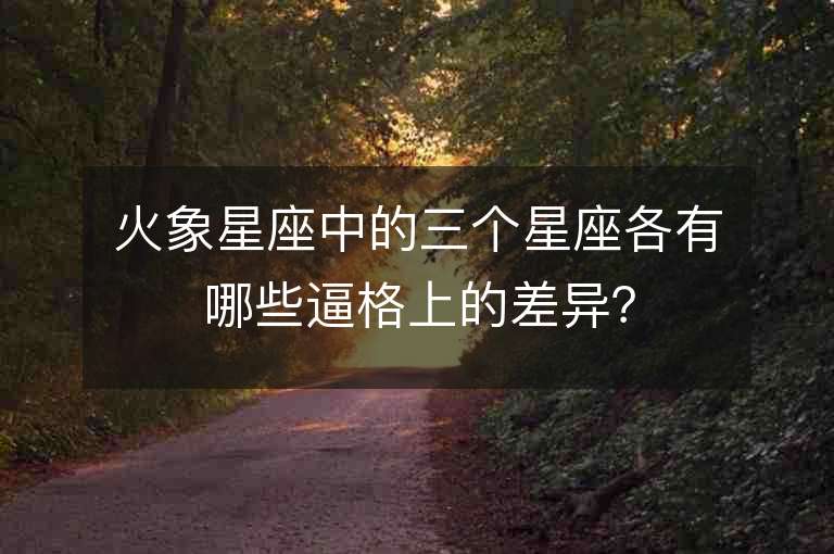 火象星座中的三个星座各有哪些逼格上的差异？