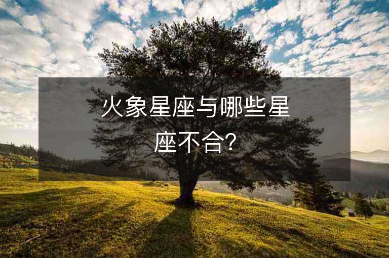 火象星座与哪些星座不合？