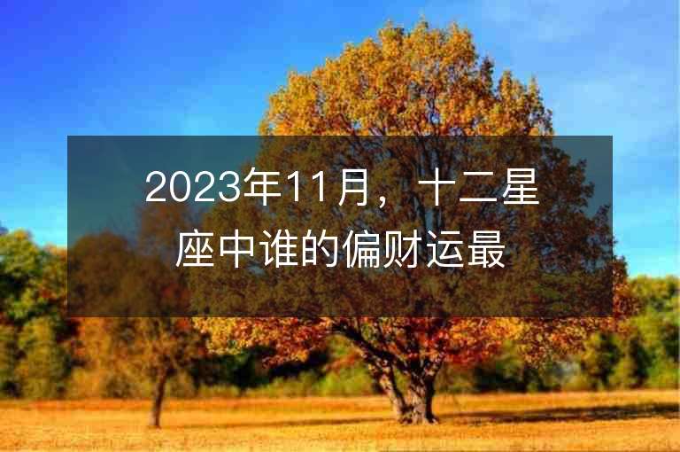 2023年11月，十二星座中谁的偏财运最旺