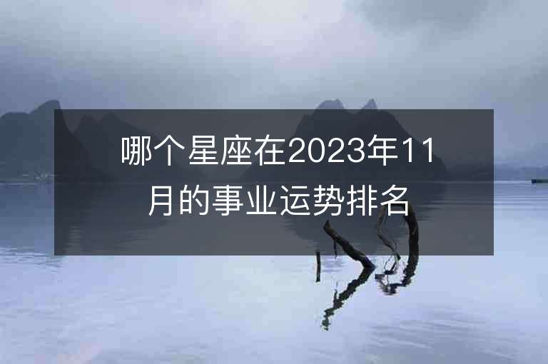 哪个星座在2023年11月的事业运势排名前三