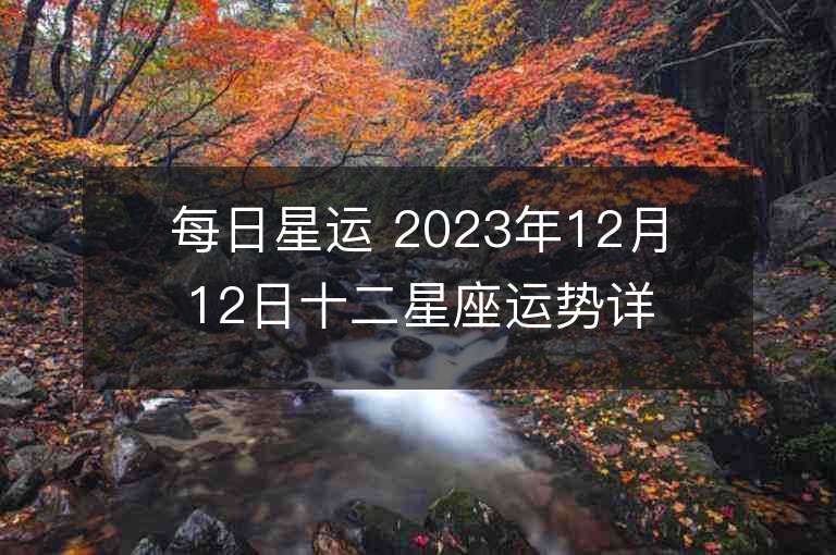 每日星运 2023年12月12日十二星座运势详解