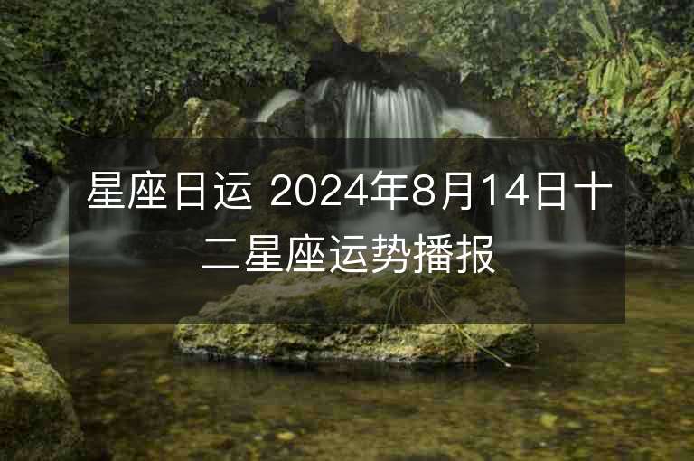 星座日运 2024年8月14日十二星座运势播报