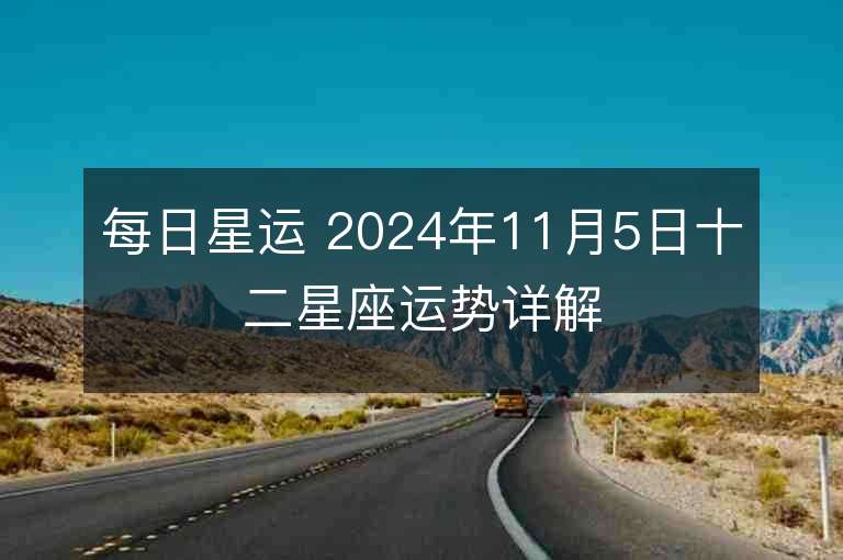 每日星运 2024年11月5日十二星座运势详解