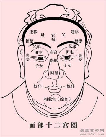 相学经典：《麻衣相法》面相十二宫图文详解大全